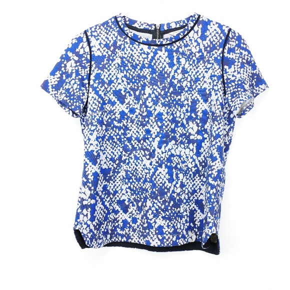 Club Monaco blue / grey zipper back thick cotton t - Picture 8 of 8